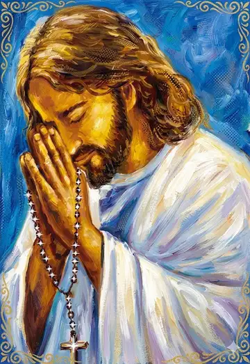 Jesus in prayer — Christian artwork for free Bible verses